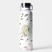 Gevist Rod & Reel Fish Thema Visser Monogram Waterfles (Achterkant)