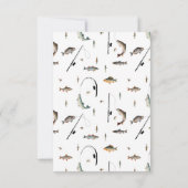 Gevist Rod & Reel Fish Theme Pattern Bedankkaart (Achterkant)