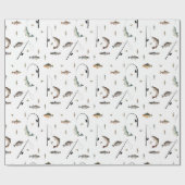 Gevist Rod & Reel Fish Theme Pattern Cadeaupapier (Vlak)