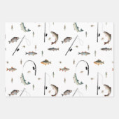 Gevist Rod & Reel Fish Theme Pattern Inpakpapier Vel (Voorkant 2)