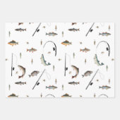 Gevist Rod & Reel Fish Theme Pattern Inpakpapier Vel (Voorkant)