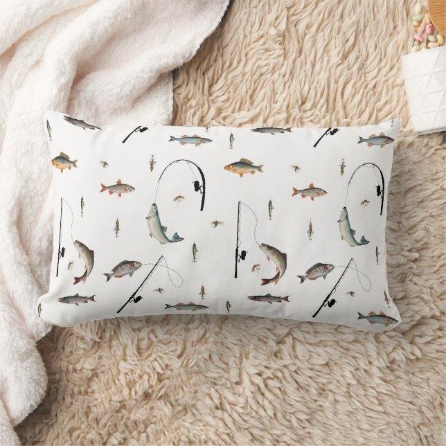 Gevist Rod & Reel Fish Theme Pattern Kussen (Deken)
