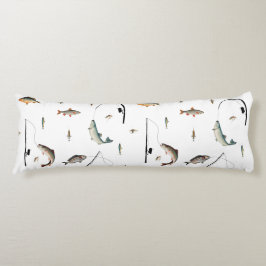 Gevist Rod & Reel Fish Theme Pattern Lichaamskussen