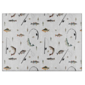 Gevist Rod & Reel Fish Theme Pattern Snijplank (Voorkant)