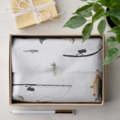 Gevist Rod & Reel Fish Theme Pattern Tissuepapier (Geschenk)