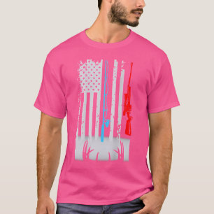 Gevist Rod Shotgun Deer Flag (op de rug) T-shirt