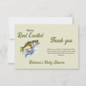 Gevist Sage Green Reel Opgewonden Baby shower Bedankkaart (Voorkant)