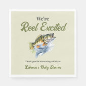 Gevist Sage Green Reel Opgewonden Baby shower Servet (Voorkant)