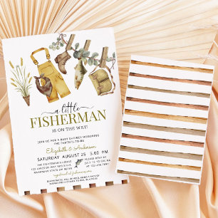 Gevist Schattige Little Fisherman Baby shower Kaart