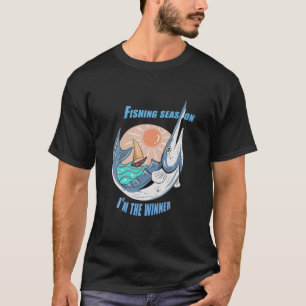 Gevist Seizoen ik ben de winnaar Gevist in de rivi T-shirt