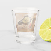 Gevist staaf haspel en lokken gepersonaliseerd shot glas (Achterkant)