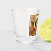Gevist staaf haspel en lokken gepersonaliseerd shot glas (Links)