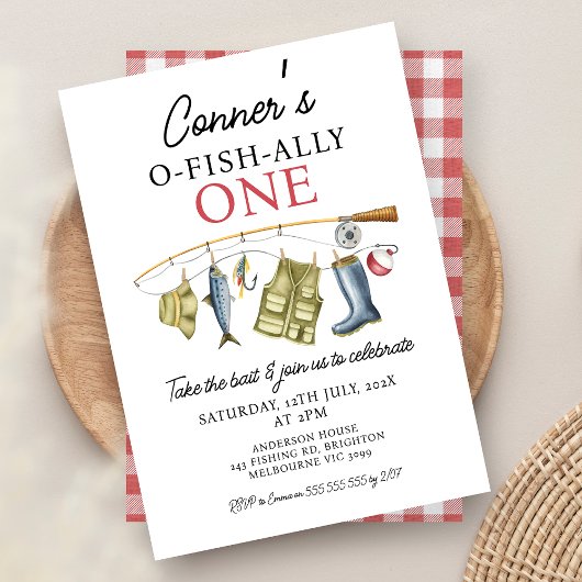  Gevist staaf O-Fish-Ally Een 1e Verjaardag Kaart