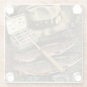 Gevist stilleven glazen onderzetter (Achterkant)