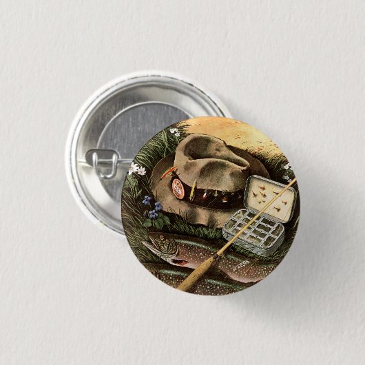 Gevist stilleven ronde button 3,2 cm (Voorkant /achterkant)