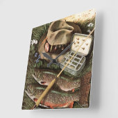 Gevist stilleven vierkante klok (Hoek)