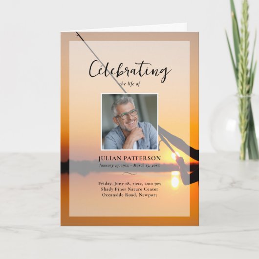 Gevist Sunset Foto's Viering van het leven Begrafe Programma (Voorkant)