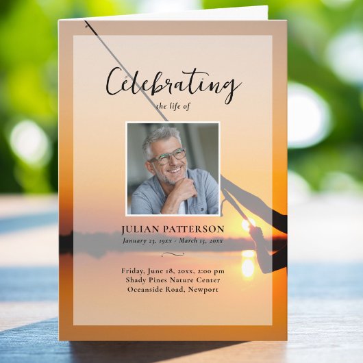 Gevist Sunset Foto's Viering van het leven Begrafe Programma