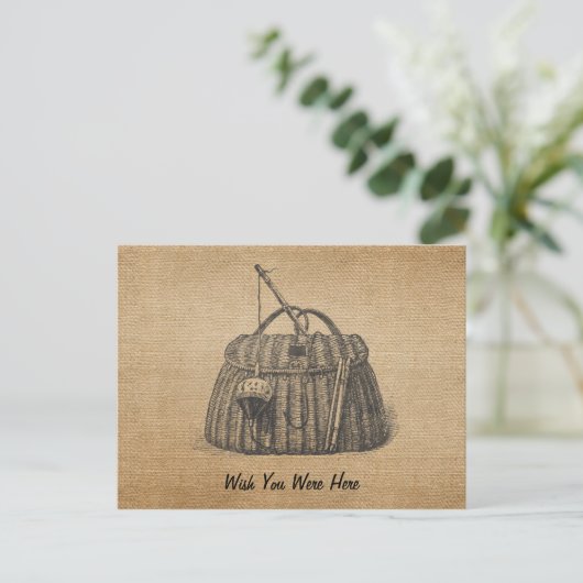  Gevist Tackle Box Burlap Briefkaart (Staand voorkant)