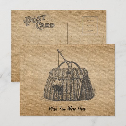  Gevist Tackle Box Burlap Briefkaart (Voorkant / Achterkant)