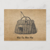  Gevist Tackle Box Burlap Briefkaart (Voorkant)