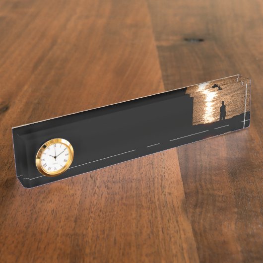 Gevist tegen zonsondergang naambordje (Zijkant)