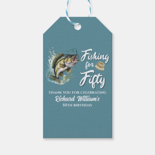 Gevist thema 50ste verjaardagsfeest Cadeaulabel (Voorkant)