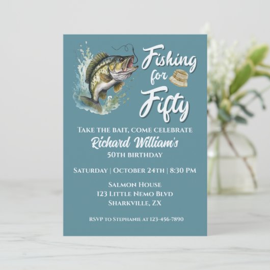  Gevist thema 50ste verjaardagsfeest Kaart (Staand voorkant)