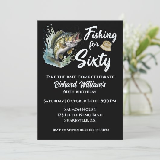  Gevist thema 60e verjaardagsfeest Kaart (Staand voorkant)