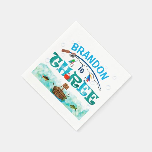 Gevist thema O-fish-ally 3e verjaardagsfeest Servet (Hoek)