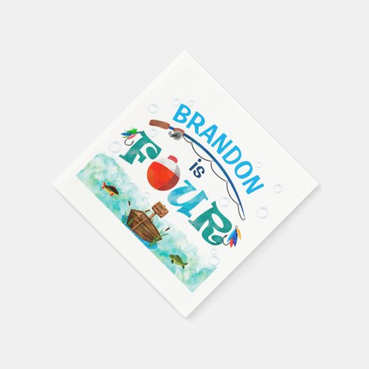 Gevist thema O-fish-ally 4e verjaardagsfeest Servet (Hoek)