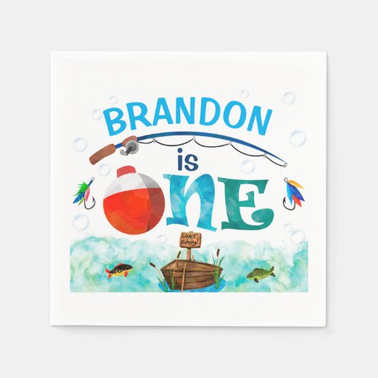 Gevist thema O-vis-ally 1e verjaardagsfeestje Servet (Voorkant)