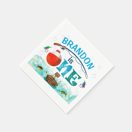 Gevist thema O-vis-ally 1e verjaardagsfeestje Servet (Hoek)