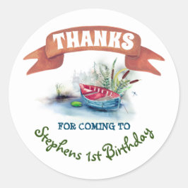 Gevist thema Verjaardag Dank u Ronde Sticker