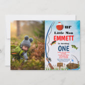 Gevist Theme Reel Fish Boy 1st Any Age Verjaardag Kaart (Voorkant)