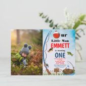 Gevist Theme Reel Fish Boy 1st Any Age Verjaardag Kaart (Staand voorkant)