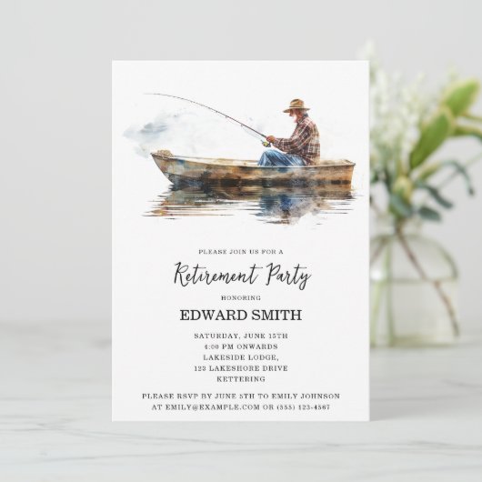 Gevist Uitnodiging voor gepensioneerden (Staand voorkant)