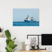 Gevist vaartuig komt terug naar de haven poster (Thuiskantoor)