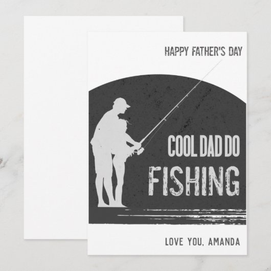 Gevist Vaderdag Kaarten Zwarte Visser (Voorkant / Achterkant)