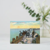 Gevist van Pier in Lake Michigan Briefkaart (Staand voorkant)