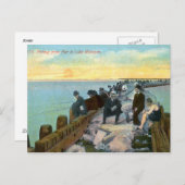Gevist van Pier in Lake Michigan Briefkaart (Voorkant / Achterkant)