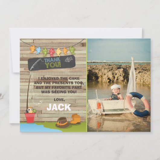 Gevist Verjaardag Dank u kaart Vist partij (Voorkant)