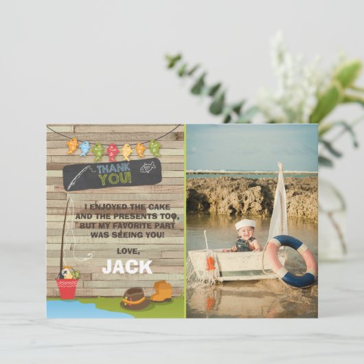 Gevist Verjaardag Dank u kaart Vist partij (Staand voorkant)