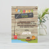 Gevist Verjaardag Dank u kaart Vist partij (Staand voorkant)