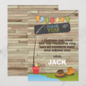 Gevist Verjaardag Dank u kaart Vist partij (Voorkant / Achterkant)