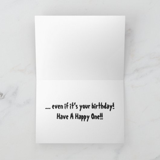 Gevist verjaardag, grote vis op de voorkant. kaart (Binnen)