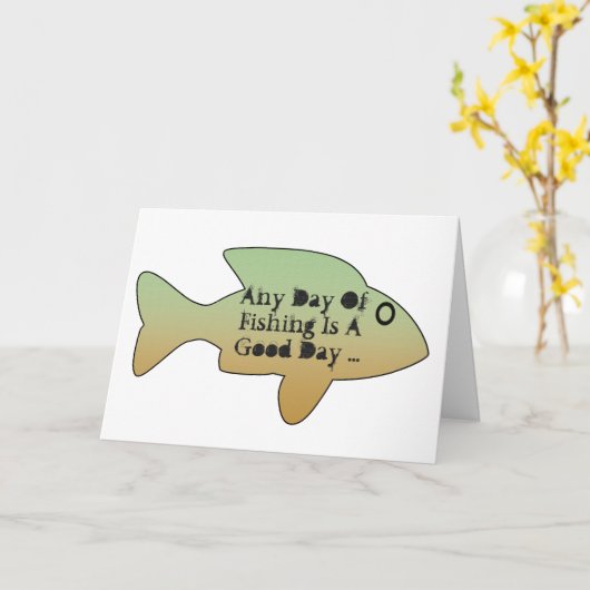 Gevist verjaardag, grote vis op de voorkant. kaart (Gele Bloem)