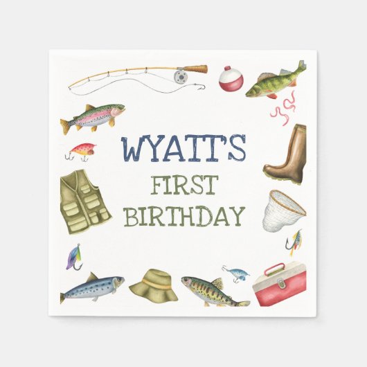 Gevist Verjaardag O-vis-bondgenoot One Napkins Servet (Voorkant)