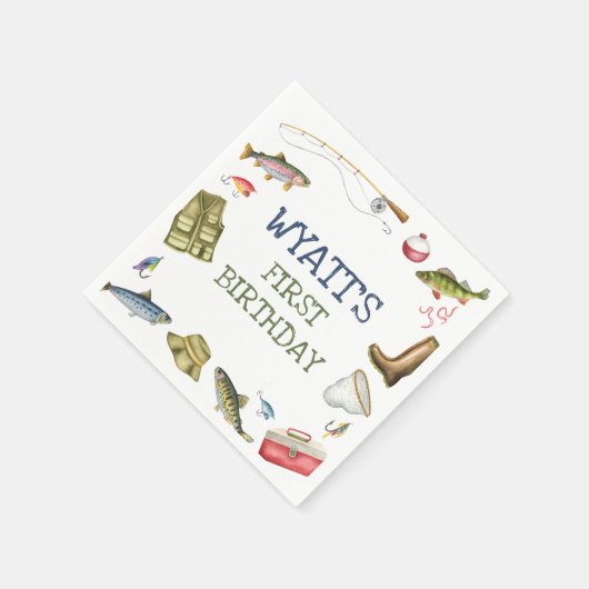 Gevist Verjaardag O-vis-bondgenoot One Napkins Servet (Hoek)