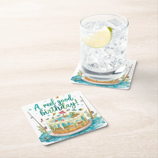 Gevist Verjaardag thema Anglers Vissers feest Kartonnen Onderzetters (Insitu)